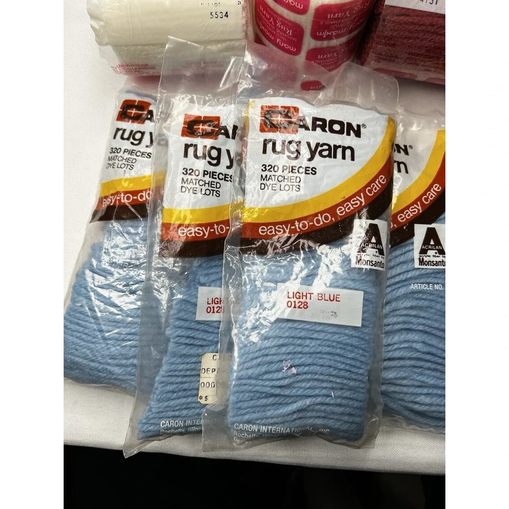 Mary Maxim Caron Pre-Cut Latch Hook Rug Yarn Large Bulk Lot Vintage Acrylic